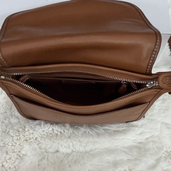 COACH Butterfly Embellished Brown Leather Crossbody Bag - Picture 8 of 17